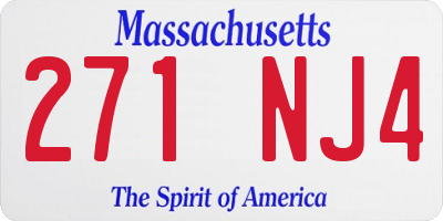 MA license plate 271NJ4