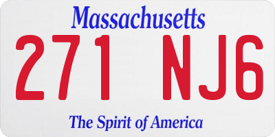 MA license plate 271NJ6