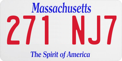 MA license plate 271NJ7