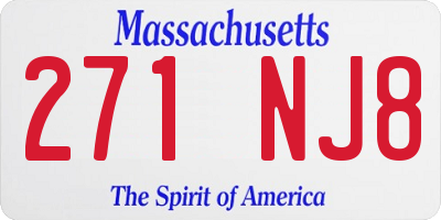 MA license plate 271NJ8