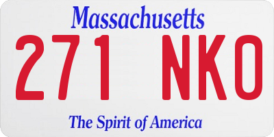 MA license plate 271NK0
