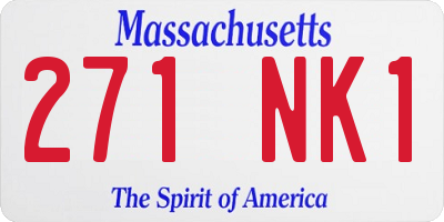 MA license plate 271NK1