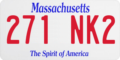 MA license plate 271NK2