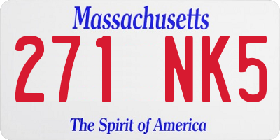 MA license plate 271NK5