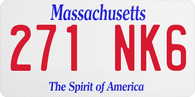 MA license plate 271NK6