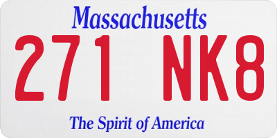 MA license plate 271NK8