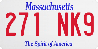 MA license plate 271NK9