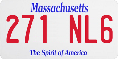 MA license plate 271NL6
