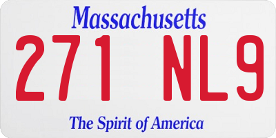 MA license plate 271NL9