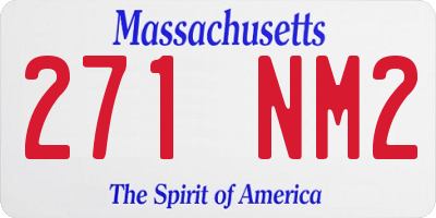 MA license plate 271NM2
