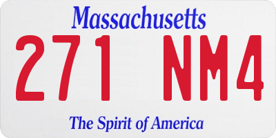 MA license plate 271NM4