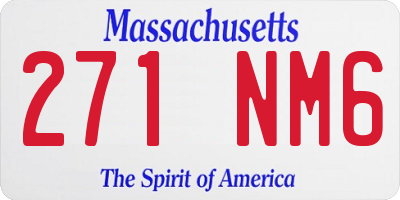 MA license plate 271NM6