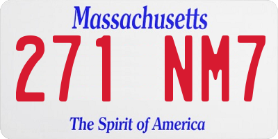 MA license plate 271NM7