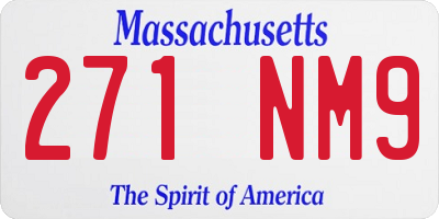 MA license plate 271NM9