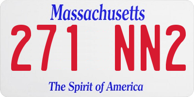 MA license plate 271NN2