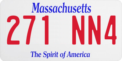 MA license plate 271NN4