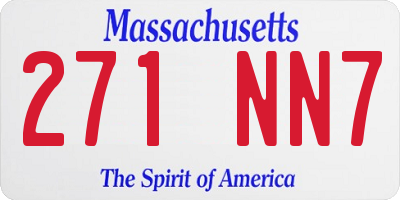 MA license plate 271NN7