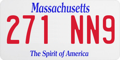 MA license plate 271NN9
