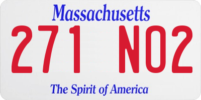 MA license plate 271NO2