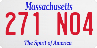 MA license plate 271NO4