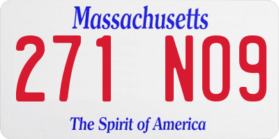 MA license plate 271NO9