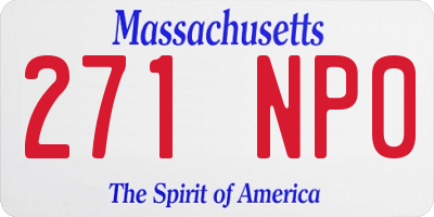 MA license plate 271NP0
