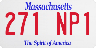 MA license plate 271NP1