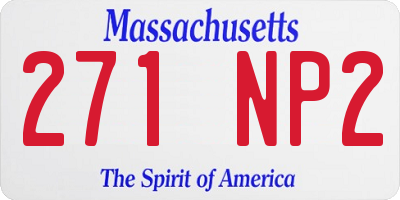 MA license plate 271NP2