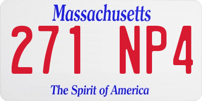 MA license plate 271NP4