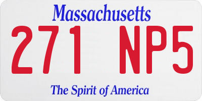MA license plate 271NP5