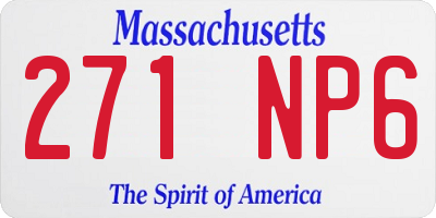 MA license plate 271NP6