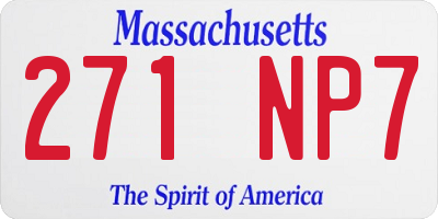 MA license plate 271NP7