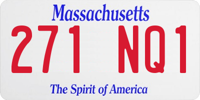 MA license plate 271NQ1