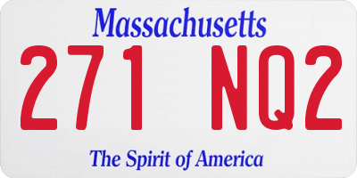MA license plate 271NQ2