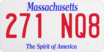MA license plate 271NQ8