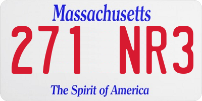 MA license plate 271NR3
