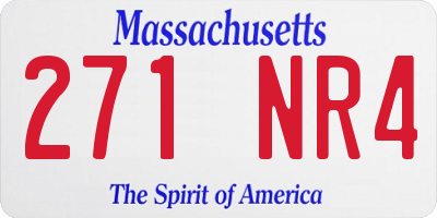 MA license plate 271NR4
