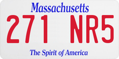 MA license plate 271NR5