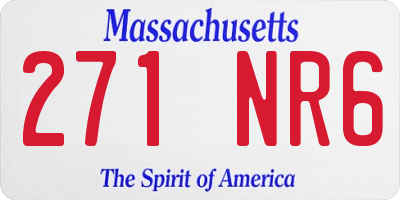 MA license plate 271NR6