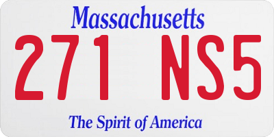 MA license plate 271NS5