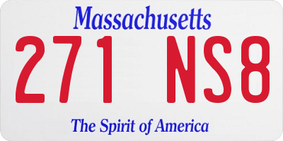 MA license plate 271NS8