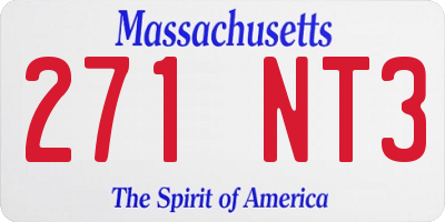 MA license plate 271NT3