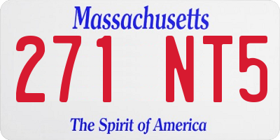 MA license plate 271NT5