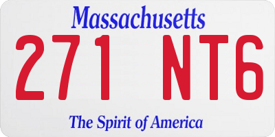 MA license plate 271NT6