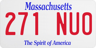 MA license plate 271NU0