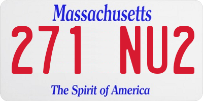 MA license plate 271NU2