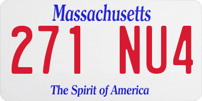 MA license plate 271NU4