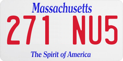 MA license plate 271NU5