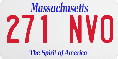 MA license plate 271NV0