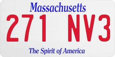 MA license plate 271NV3